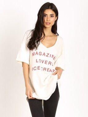 Wildfox Magazines, Lovers, Ice Cream Oversized V-neck Tee